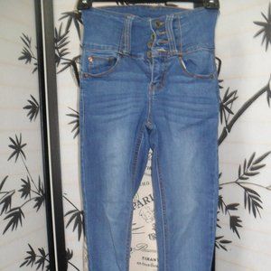 High waist 3 button jeans